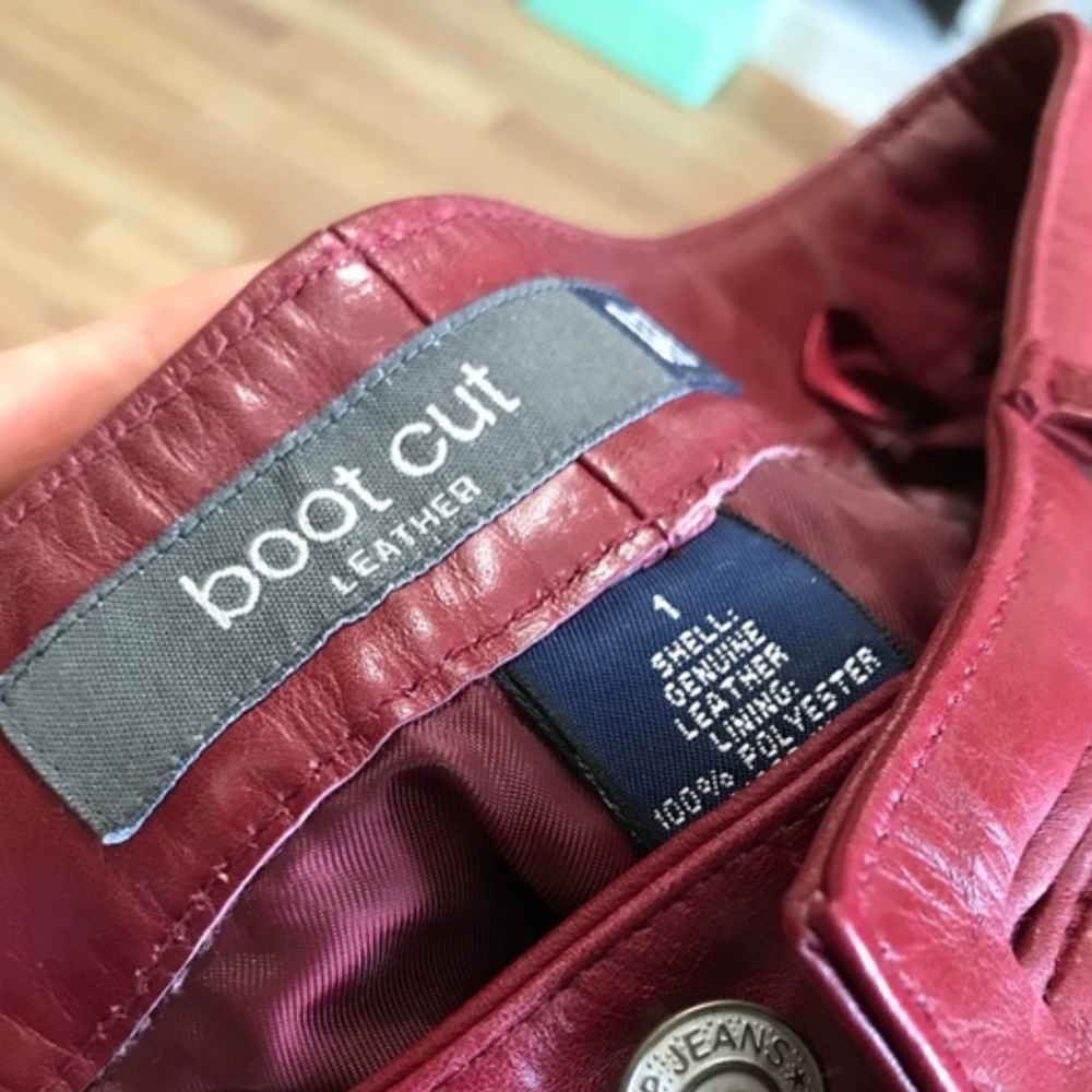 Burgundy Red Leather Pants
